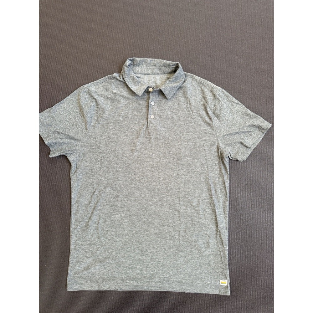 Vuori Strato Tech Polo Shirt Mens M Heath Green Short Sleeve Performance Stretch
